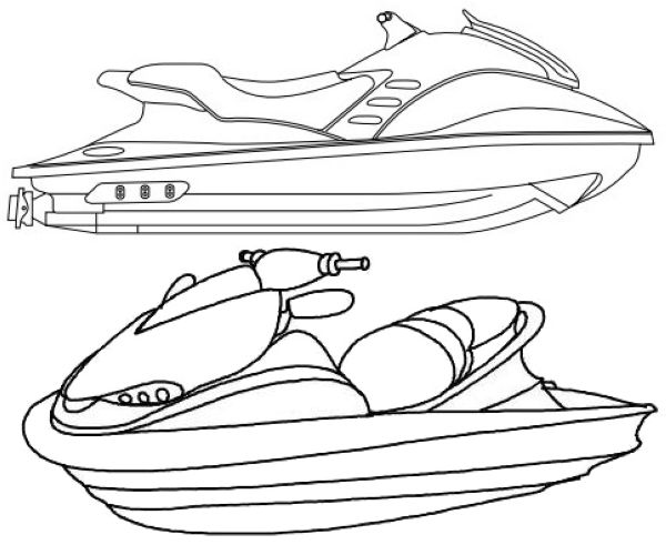 Jet Ski Models Coloring Page