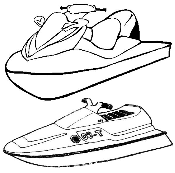 Jet Ski Racing Coloring Page