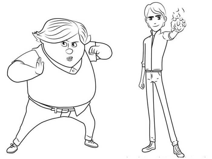 Jim And Toby Trollhunters Coloring Page