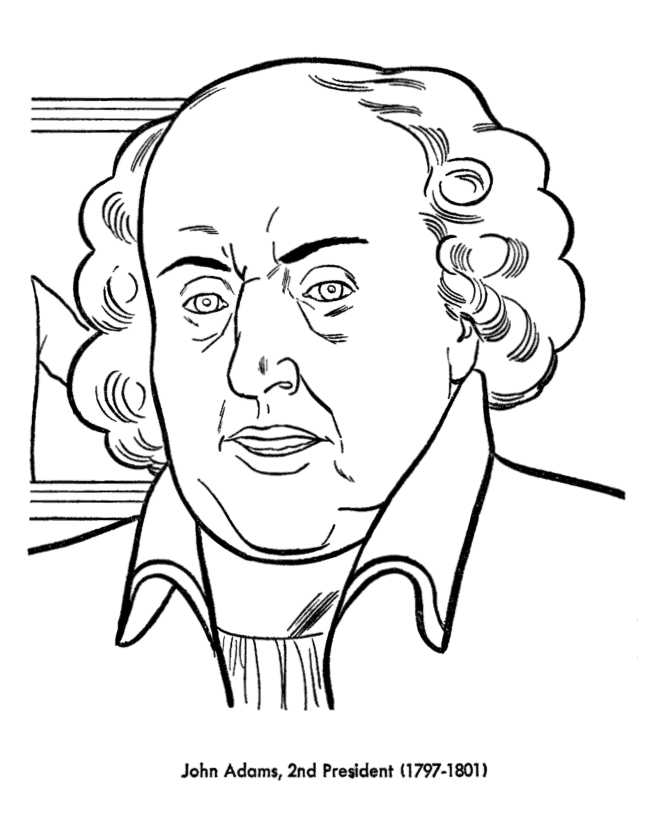 John Adams Presidents Day Coloring Page