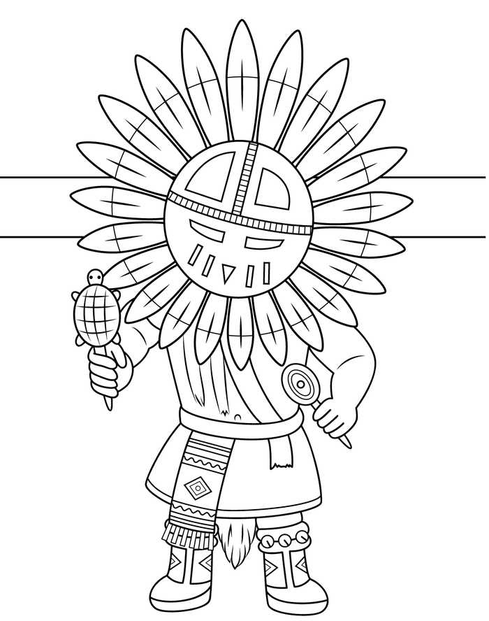 Kachina Native Americans Coloring Page