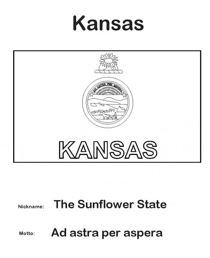 Kansas Flag Coloring Page