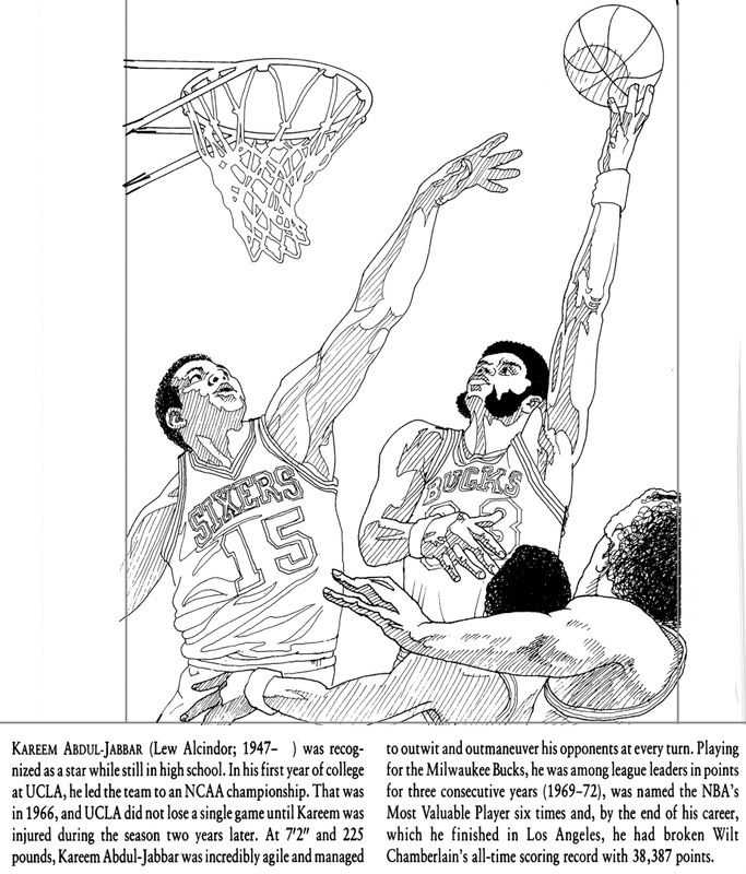 Kareem Abdul Jabbar Black History Month Coloring Pages