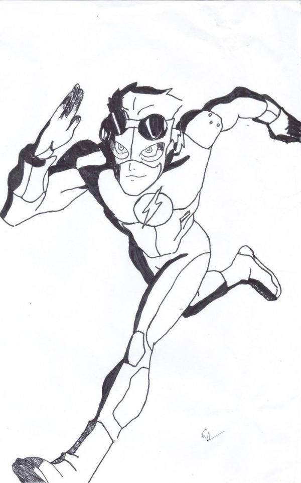 Kid flash coloring pages