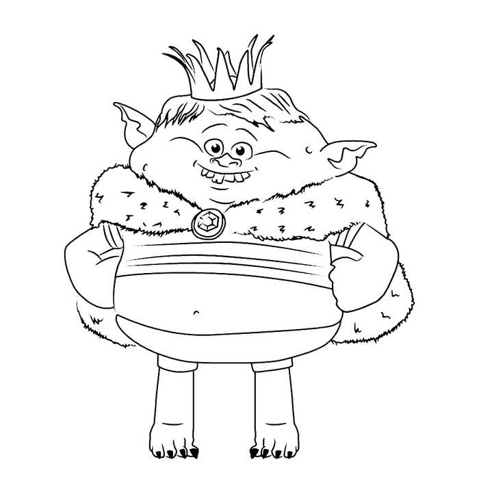 King Gristle Jr Trolls Coloring Page