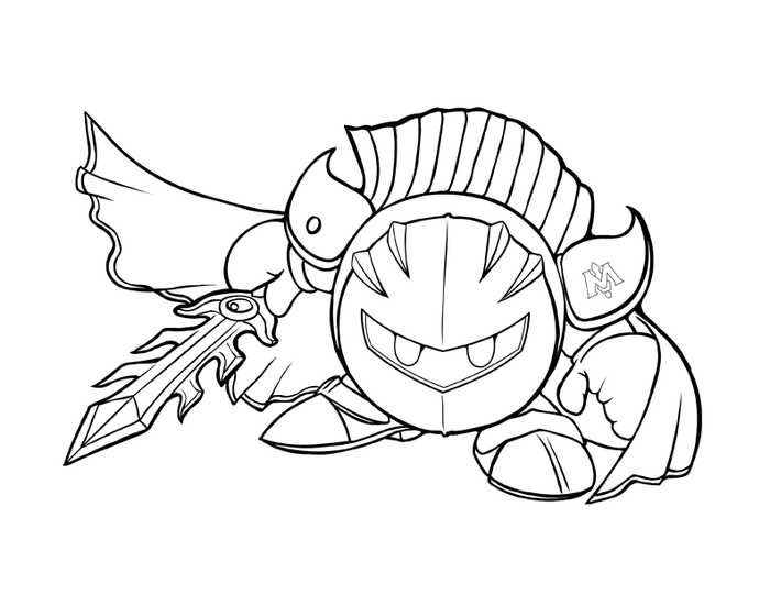 Kirby Meta Knight Coloring Pages