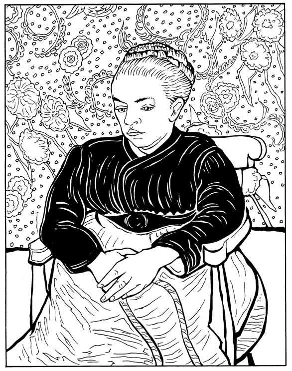 La Berceuse Van Gogh Coloring Pages