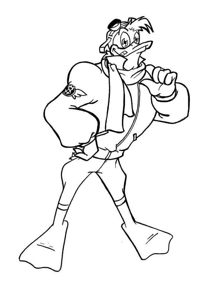 Launchpad From Ducktales Coloring Page