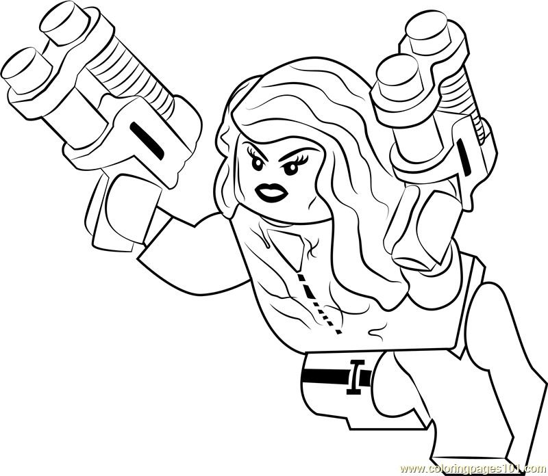 Lego Black Widow coloring page