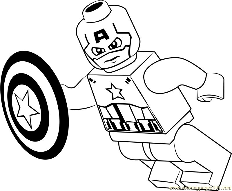 Lego Captain America coloring page