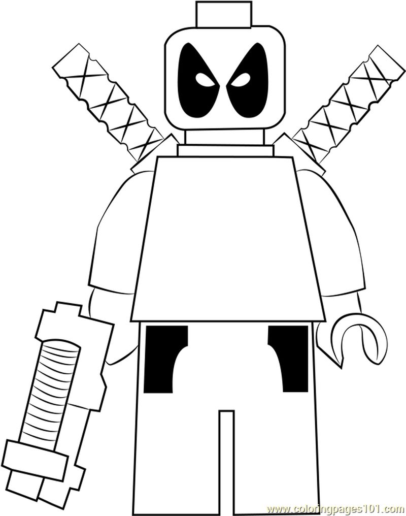 Lego Deadpool coloring page