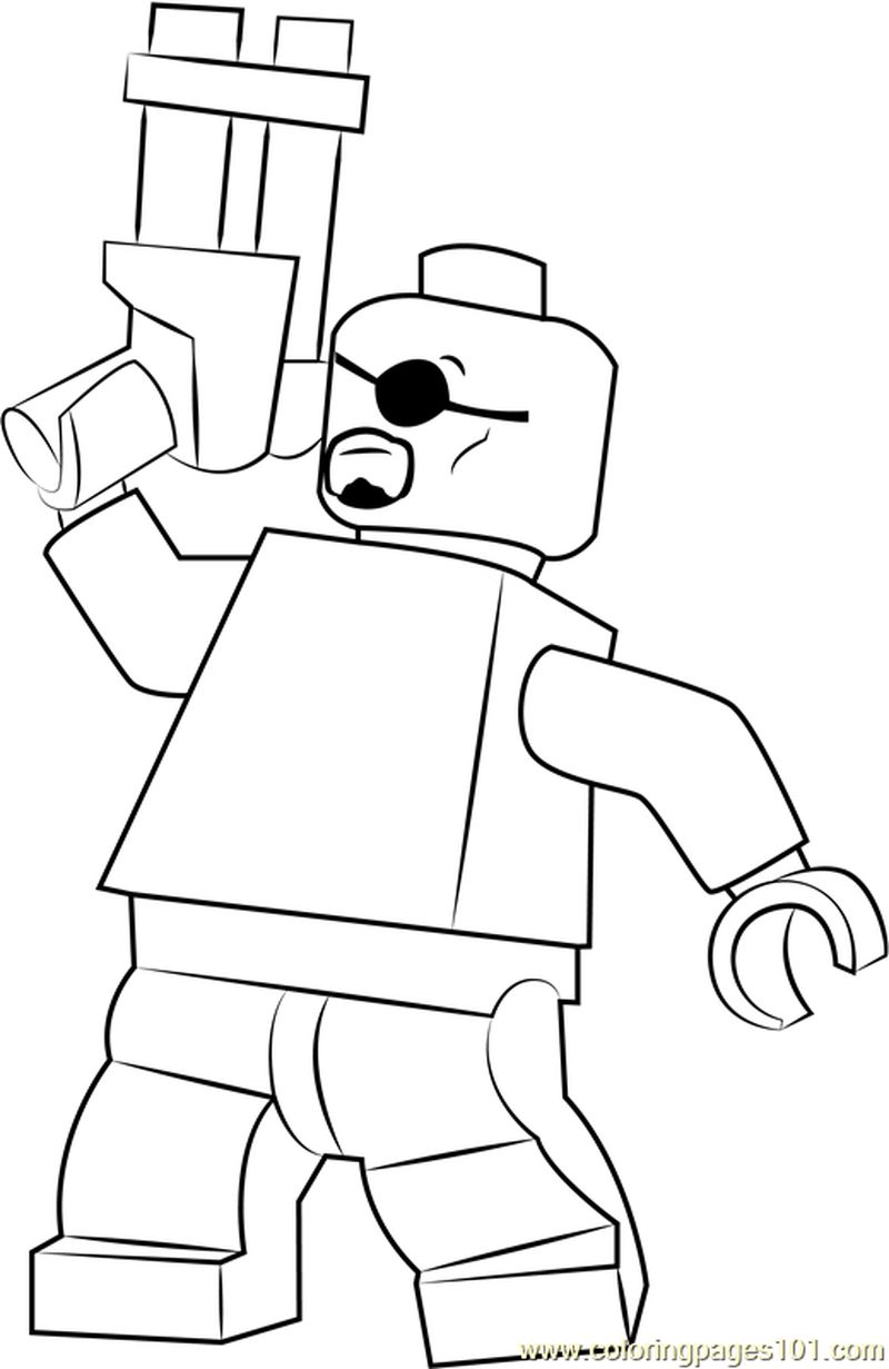 Lego Nick Fury coloring page