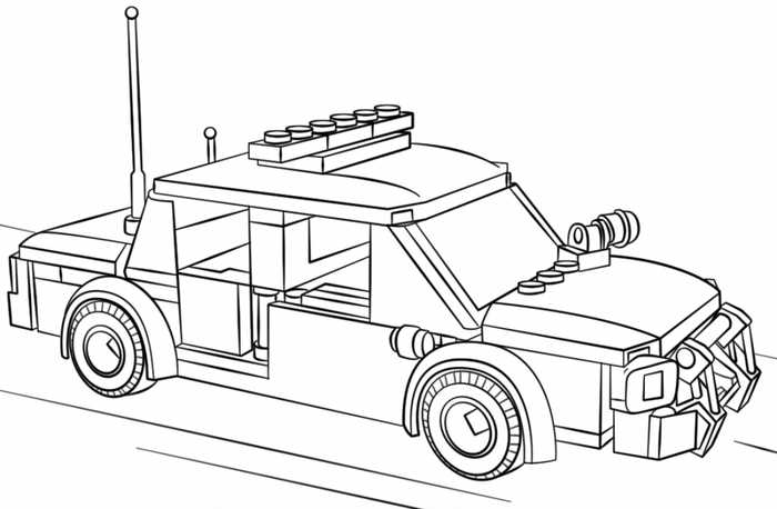 Lego Police Car Coloring Pages