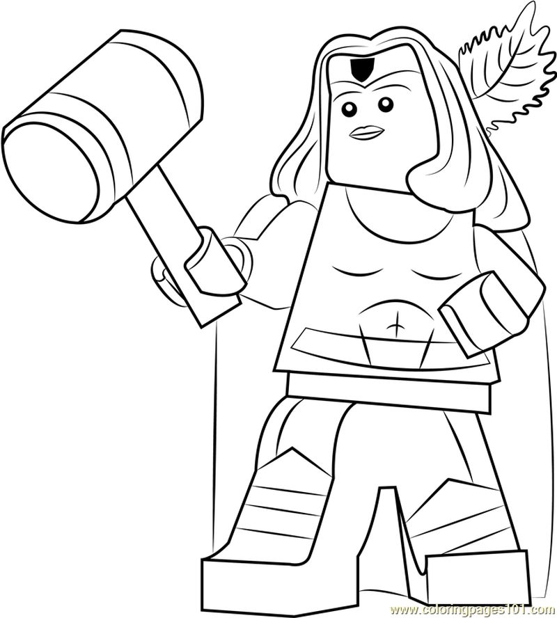 Lego Thor Girl coloring page