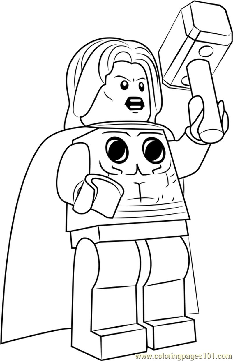 Lego Thor coloring page