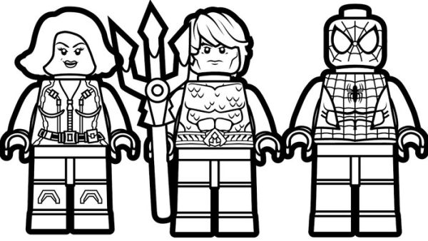 Lego spiderman and lego aquaman lego black widow coloring book