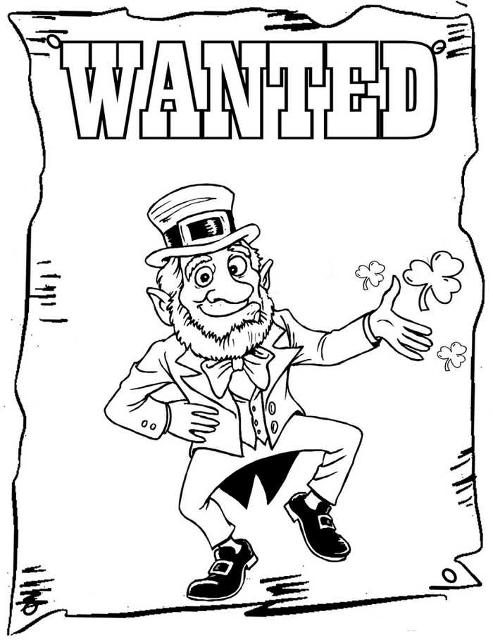 Leprechaun Coloring Pages Free