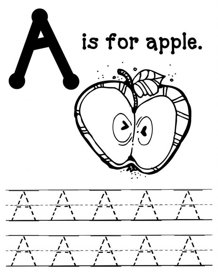 Letter A Tracing Worksheet For Kindergarten