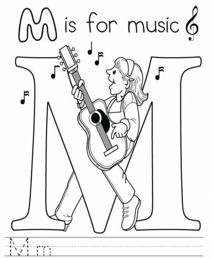 Letter M Kindergarten Coloring Pages