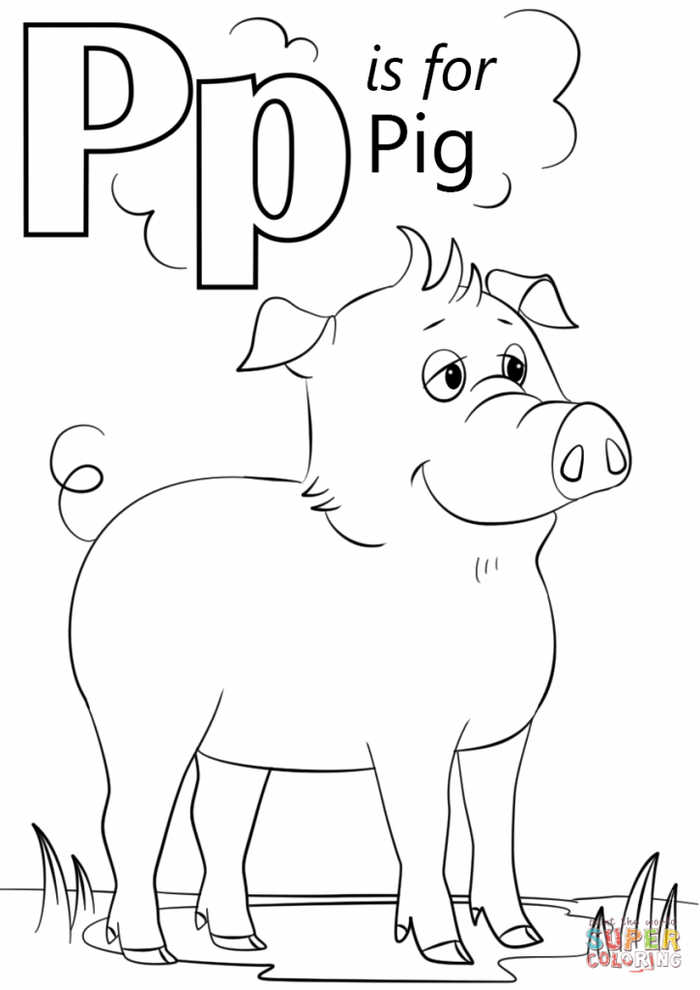 Letter P Kindergarten Coloring Pages