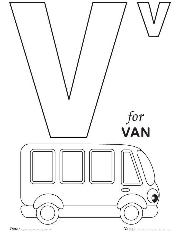 Letter V Kindergarten Coloring Pages