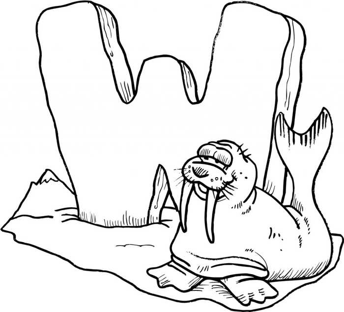 Letter W Kindergarten Coloring Page