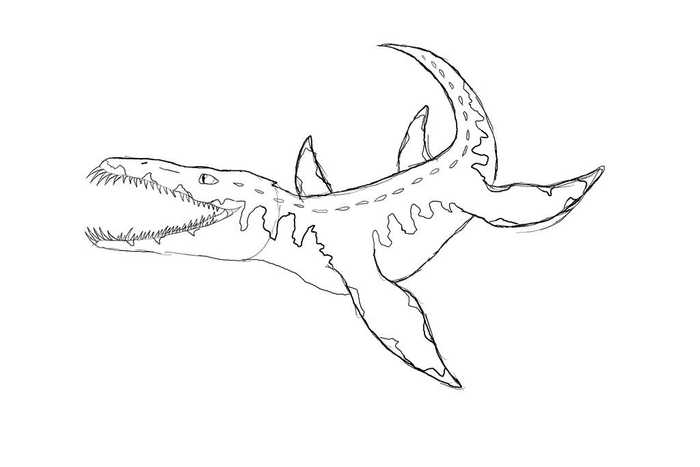 Liopleurodon Dinosaur Coloring Page