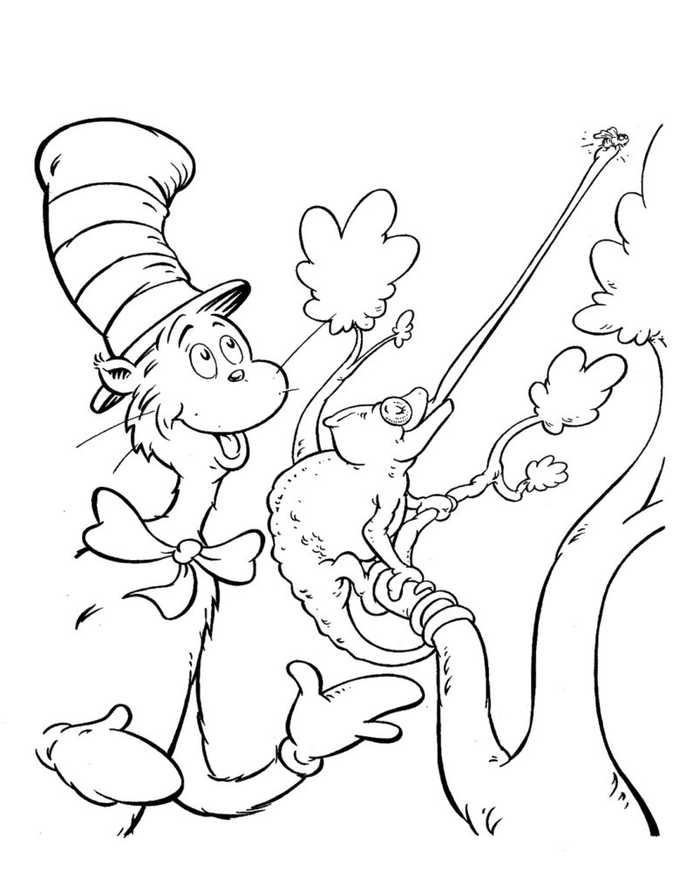 Lizard Cat In The Hat Coloring Pages