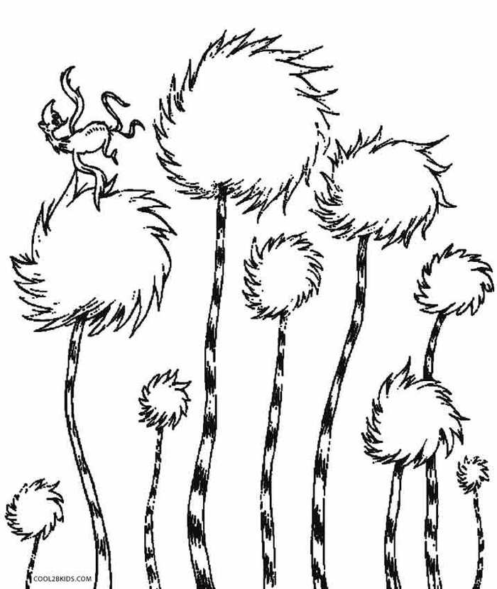 Lorax Truffula Trees Coloring Page