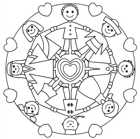 Mandala Coloring Page Kids Around The World