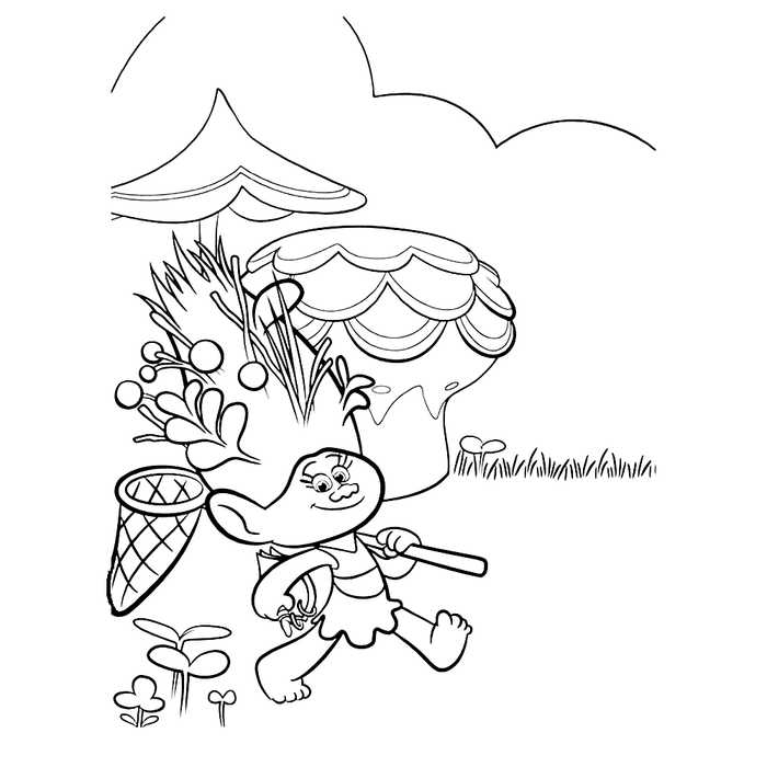 Mandy Sprakledust Trolls Coloring Page