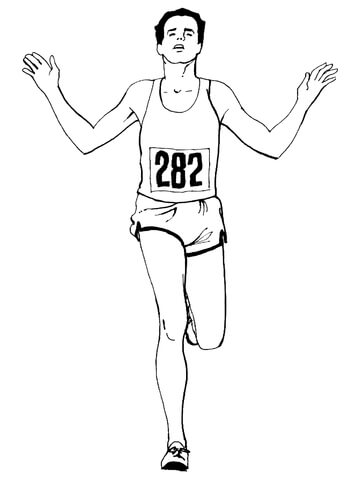 marathon running coloring pages to print