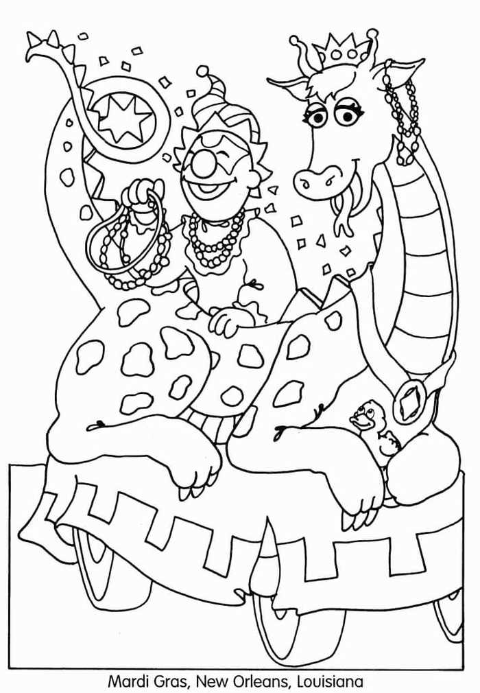 Mardi Gras Celebrations Coloring Pages