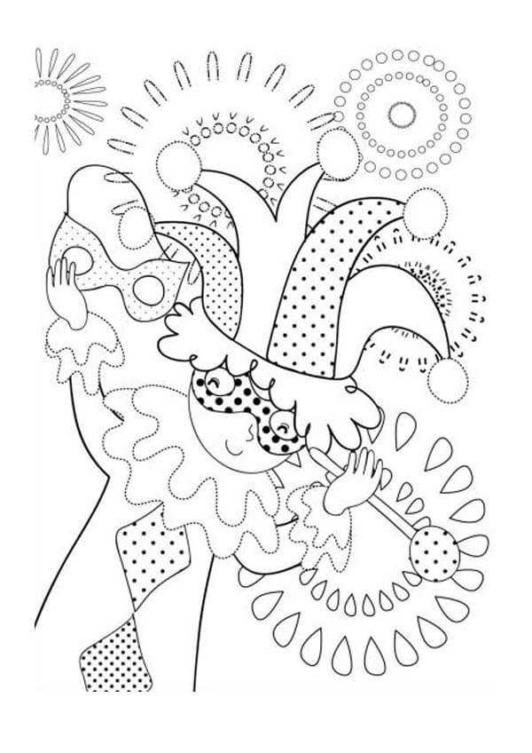 Mardi Gras Clown Coloring Pages