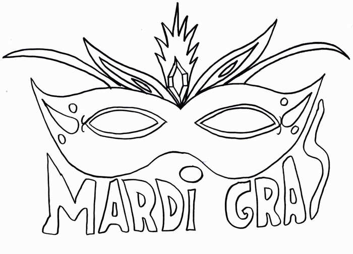 Mardi Gras Masks Coloring Pages