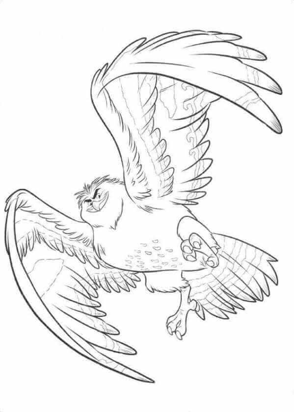 Maui As Falcon Moana Coloring Sheet