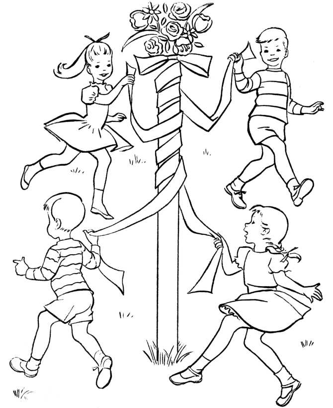 May Day Coloring Sheets