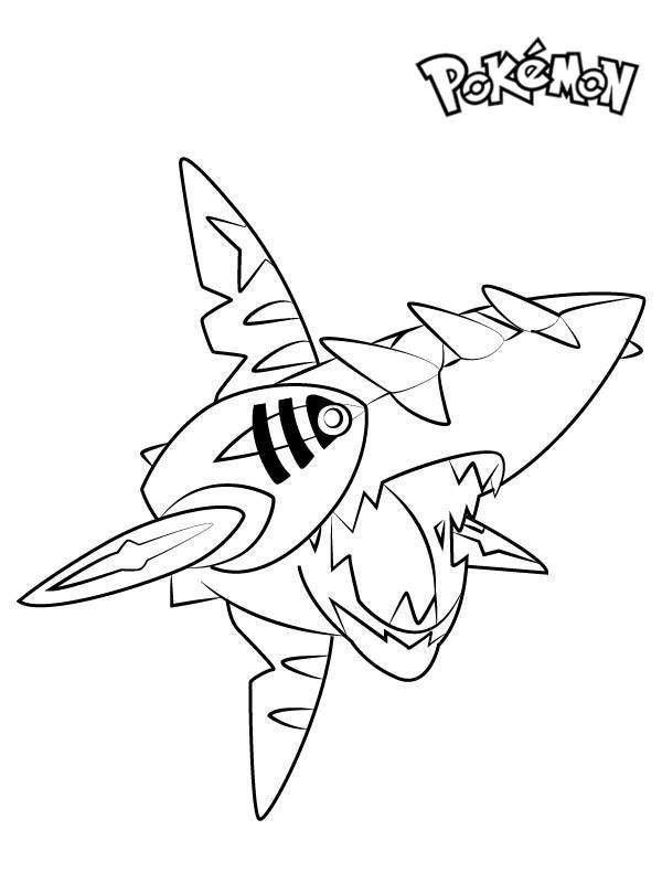 mega sharpedo coloring pages