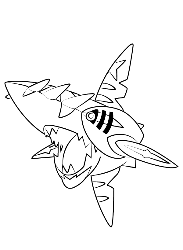 mega sharpedo coloring pages