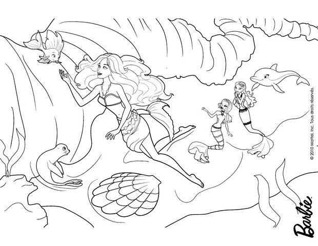 Mermaid Barbie Coloring Page Free