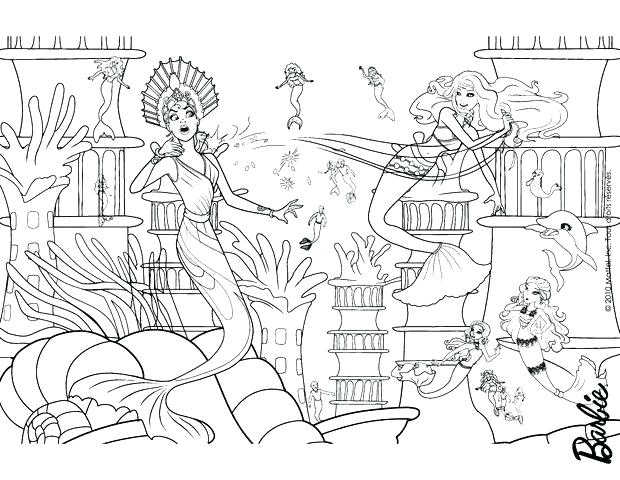 Mermaid Barbie Coloring Page Printable