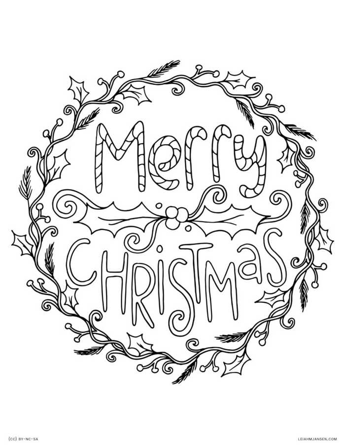 Merry Christmas Coloring Page Printables