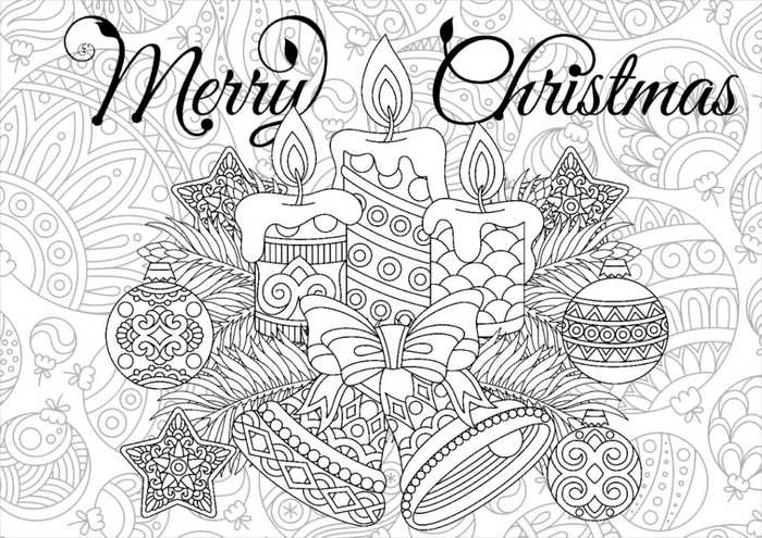 Merry Christmas Coloring Pages For Adults