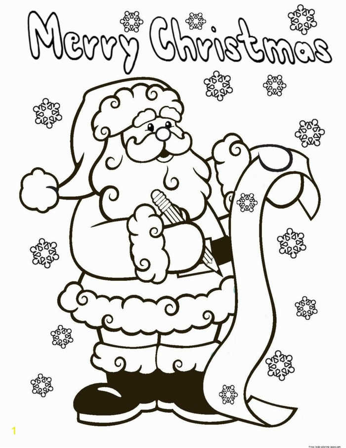 Merry Christmas Santas List Coloring Page