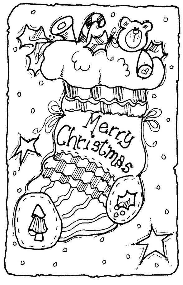 Merry Christmas Stocking Coloring Page