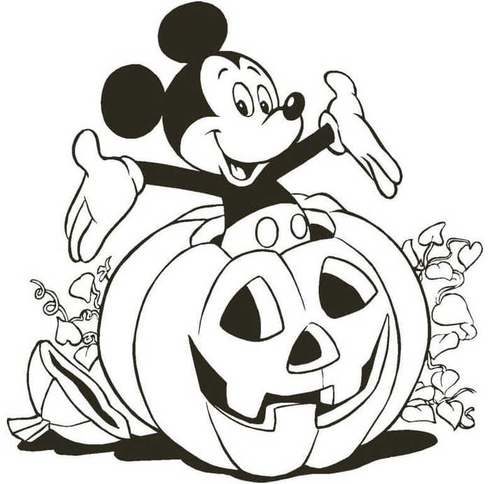 Mickey Halloween Coloring Pages