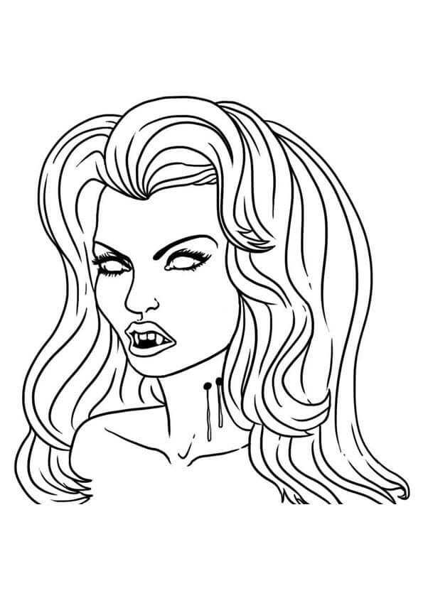 Mina Harker Vampire Coloring Page