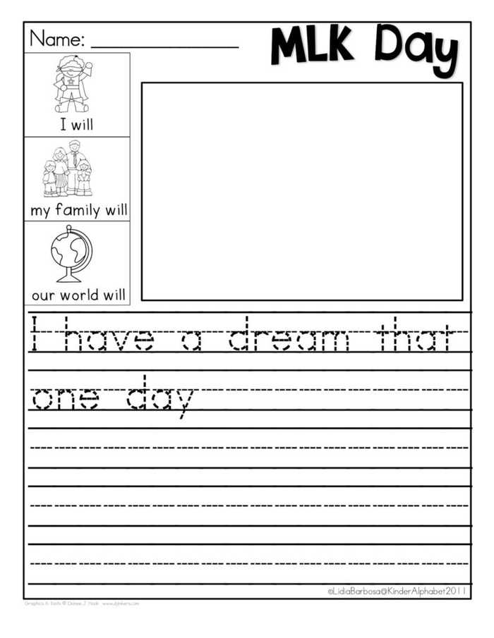 Mlk Day Handwriting Worksheet