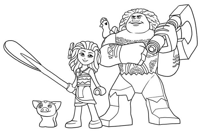 Moana Lego Coloring Page