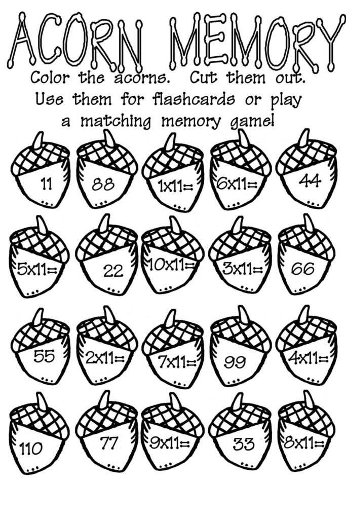 Multiplication Matching Cutout Activity